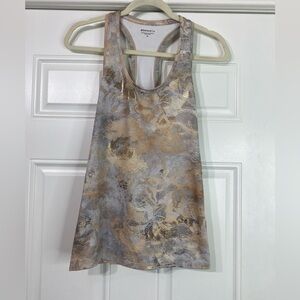 Athleta Racerback Gold Shimmer Tank Top